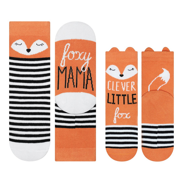 A set of SOXO socks for mother and child cotton fox