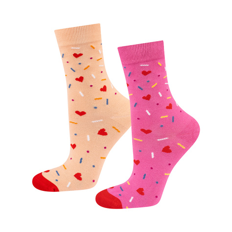 SOXO cupcake pink women's socks in a pack - 2 Pairs