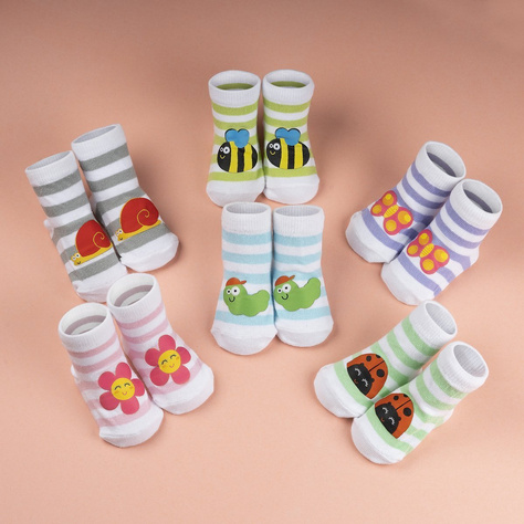 Colorful baby socks SOXO with snail