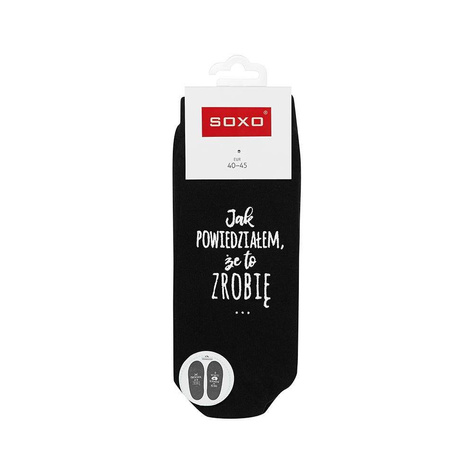 SOXO Men's socks with text  "mężczyzna walczy o życie"