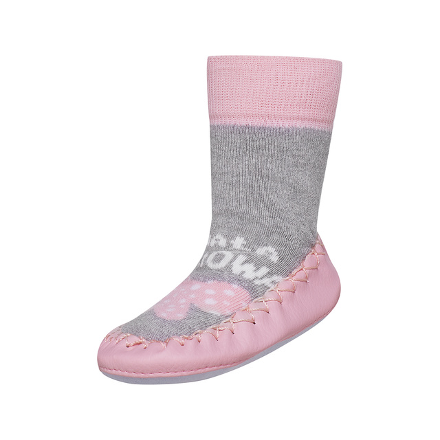 Slippers SOXO with leather sole - little boss