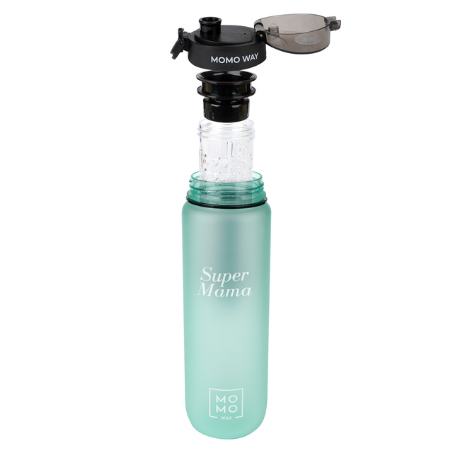 MOMO WAY Water bottle light green | ideal for travel | BPA free | Tritan
