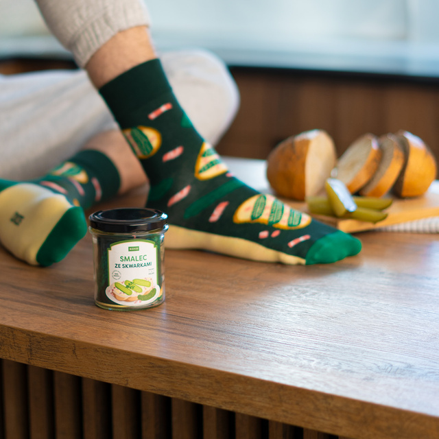 Lard with Cracklings Socks in a Jar