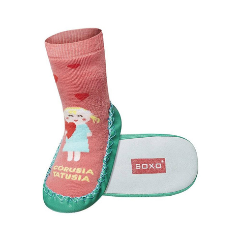 Children's slippers SOXO with leather sole and Polish inscriptions