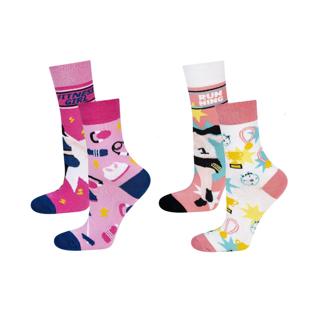 Set of 2x Colorful women's SOXO GOOD STUFF socks cotton