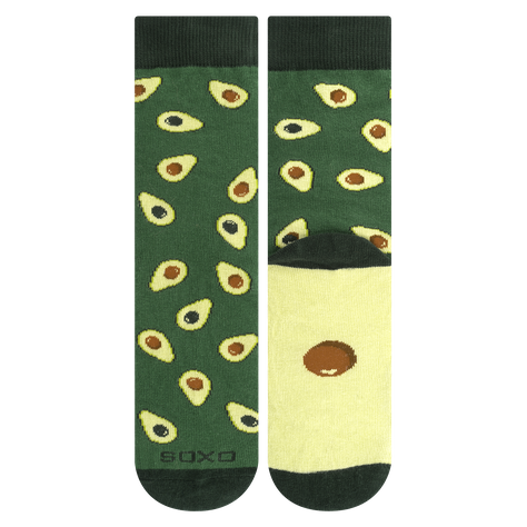 Women's Socks | Men's SOXO | Avocado in a Box | fun gift idea | fun socks for Her | for Him Unisex