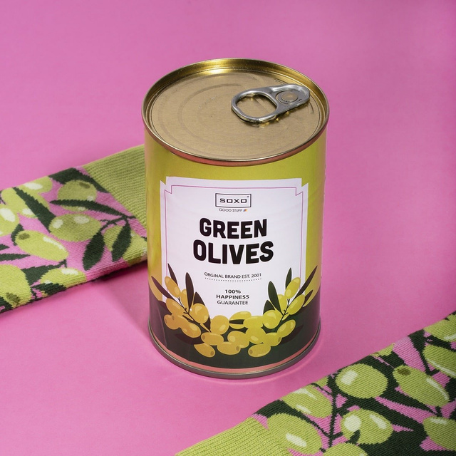 Olives Socks in a Can