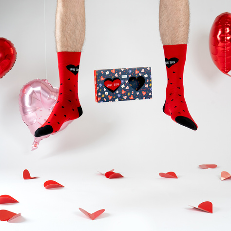 Men's Colorful Socks SOXO Hearts - 2 pairs