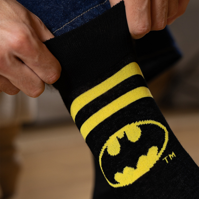 Set of 2x Colorful SOXO GOOD STUFF Batman and Sperman DC Comics socks