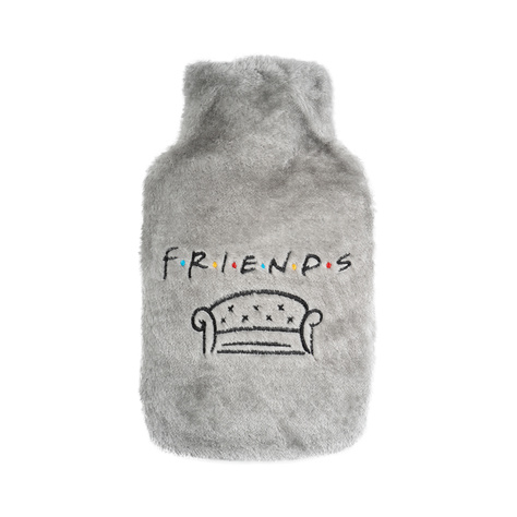 Gray hot water bottle SOXO heater in a plush cover FRIENDS gift idea BIG 1.8l