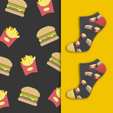 Colorful men's socks SOXO GOOD STUFF cotton fastfood