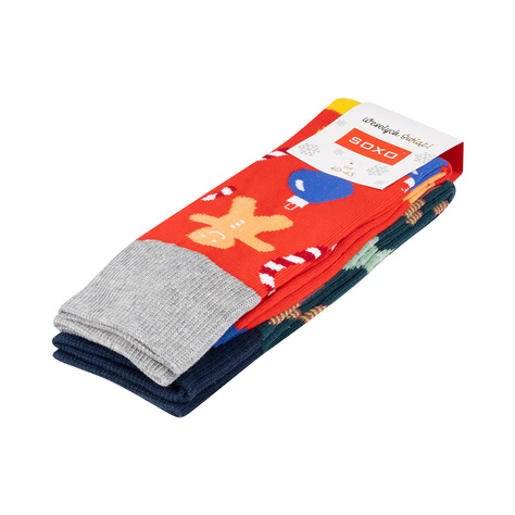 Set of 2x colorful SOXO GOOD STUFF men's socks funny Christmas