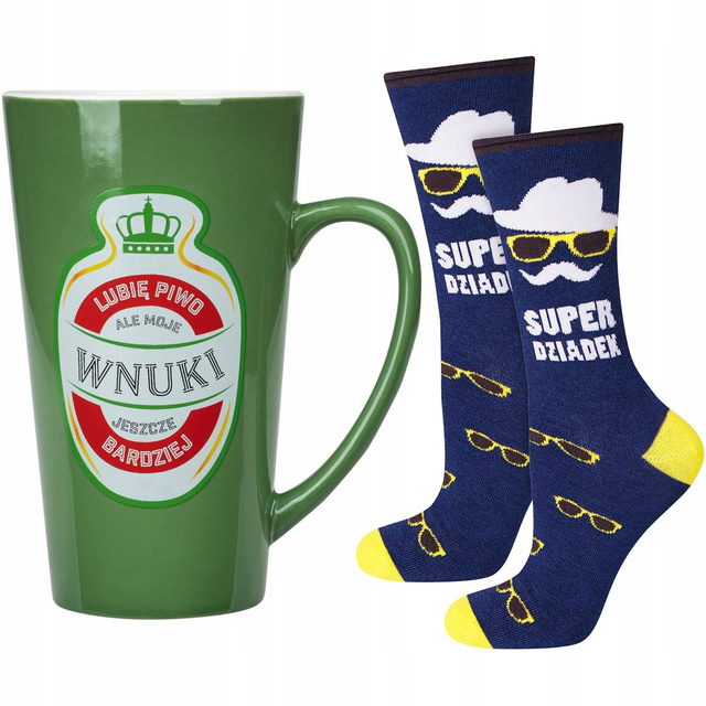 Men's colorful SOXO GOOD STUFF socks, cotton with Polish inscriptions