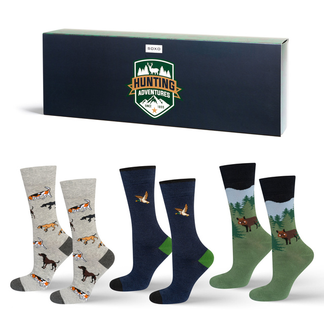 SOXO men's colorful hunting socks - 3 pairs