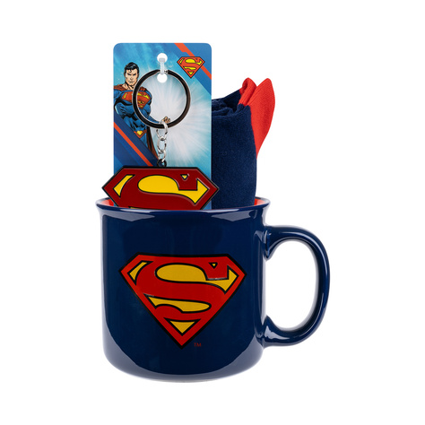 Superman mug sock and key ring set