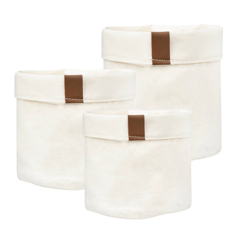 Set of 3x Momo Way bathroom basket beige 10/13/16 cm