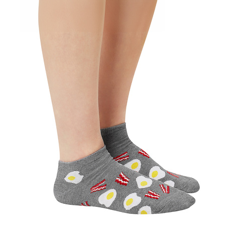 Colorful men's socks SOXO GOOD STUFF funny scrambled eggs with bacon