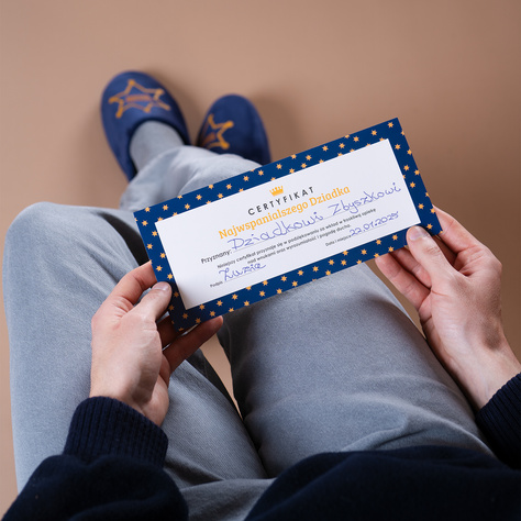 SOXO men's slippers with the inscription for a Grandpa