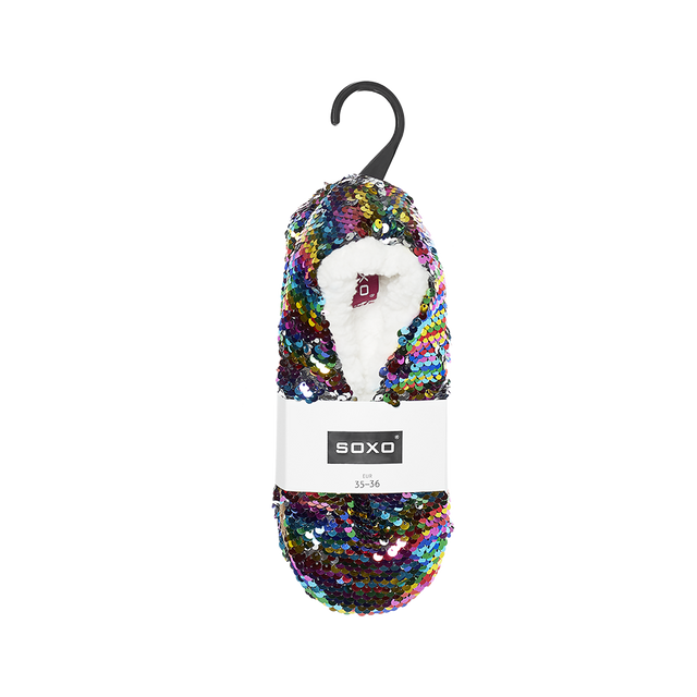 Women's ballerina SOXO slippers with sequins and a soft sole