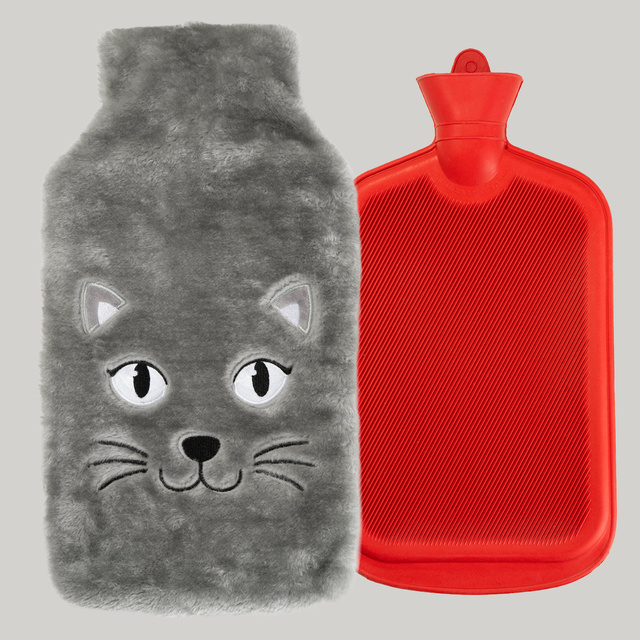 Hot Water Bottle with Cat Cover 3.5 L