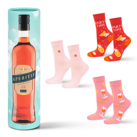 Set of 3x SOXO | Aperitif women's socks in a gift tube