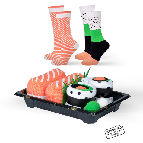 Set 2x Colorful SOXO women's men's socks Sushi in a box 