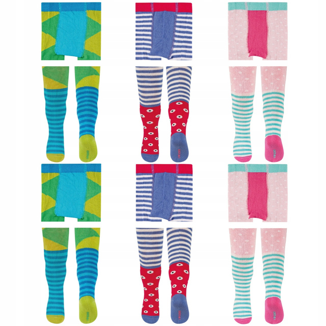 Colorful baby tights 6 pcs. of different sizes