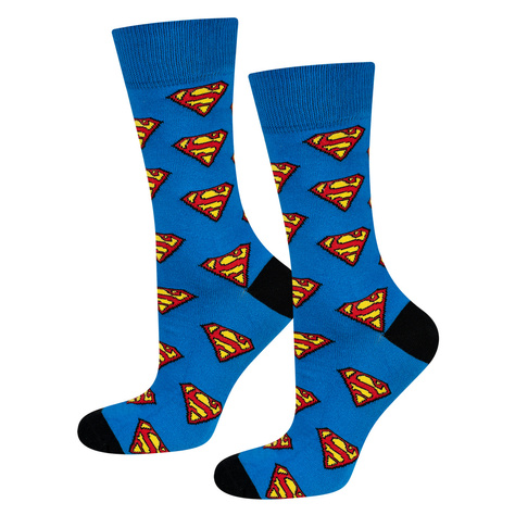 Gift for Dad: 1x Men's Socks Colorful SOXO Chocolate and 1x Men's Socks with the inscription "Super Tata" and 1x Superman Men's Socks