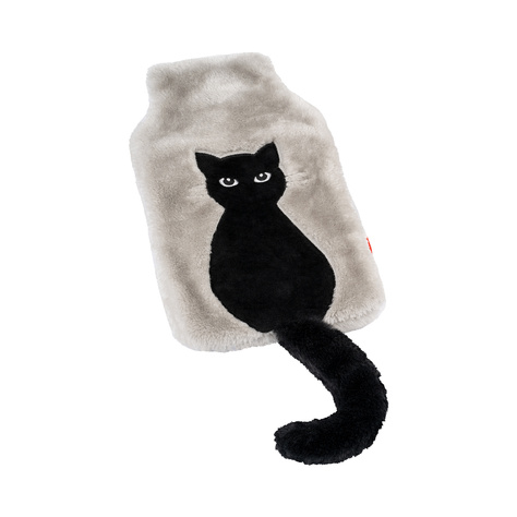 Hot water bottle SOXO cat with tail, gray 1.8 L