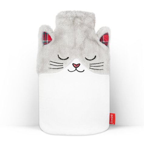 Hot water bottle Soxo cat warmer in plush cover | gift idea 