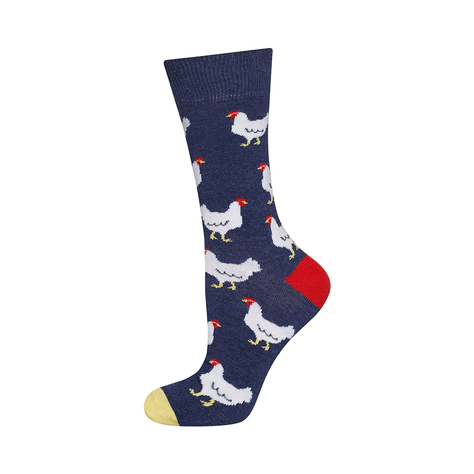 Men's colorful SOXO GOOD STUFF socks funny chickens