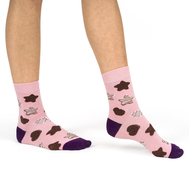 SOXO socks | women's gingerbread in chocolate and men's gingerbread with icing | Christmas gift