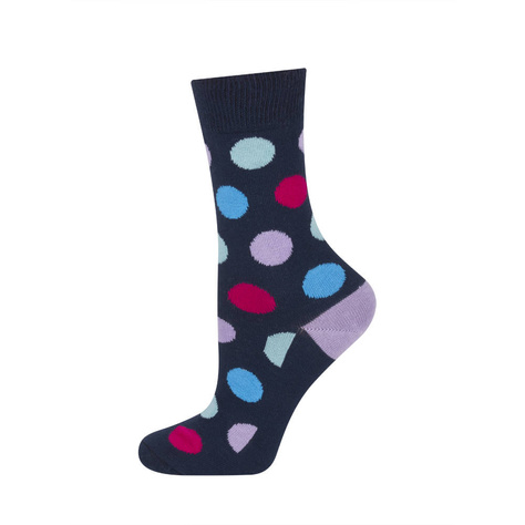 Children's navy blue SOXO GOOD STUFF socks with dots