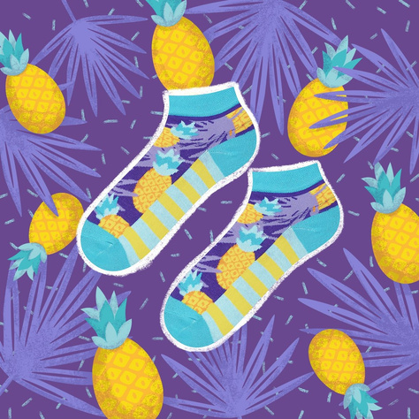 Colorful women's socks SOXO pineapple