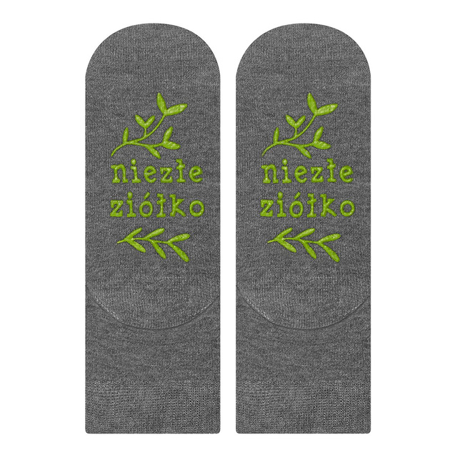 Grey Children's socks SOXO with Polish inscriptions