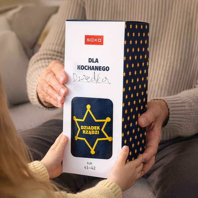 SOXO men's slippers with the inscription for a Grandpa