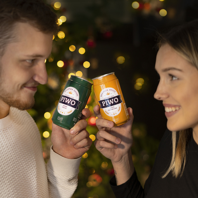 Men's colorful SOXO GOOD STUFF socks funny beer with polish inscription in a tin for a gift