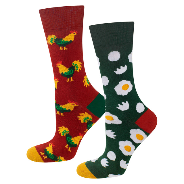SOXO men's colorful socks hen | pizza | lantern | egg - 4 pairs