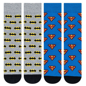 Set of 2x SOXO GOOD STUFF Batman Superman DC Comics socks