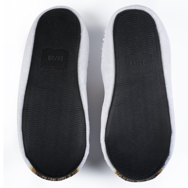 OUTLET Kapcie damskie SOXO ze zdjęciem królika z kokardką i twardą podeszwą TPR