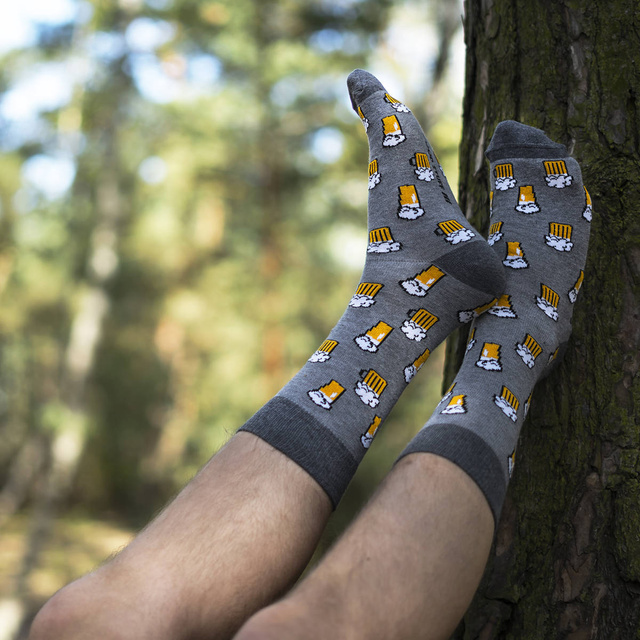 Set of 4x SOXO GOOD STUFF men's cotton socks, happy for a gift