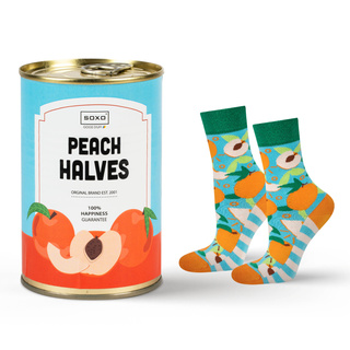 Peach Halves Socks in a Can