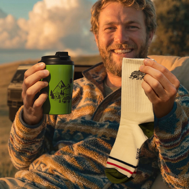 Gift Set Camper Socks + Thermal Mug