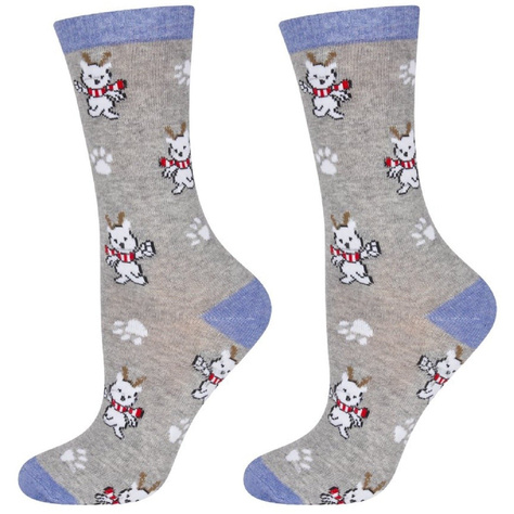 Colorful SOXO GOOD STUFF women's socks cotton reindeer