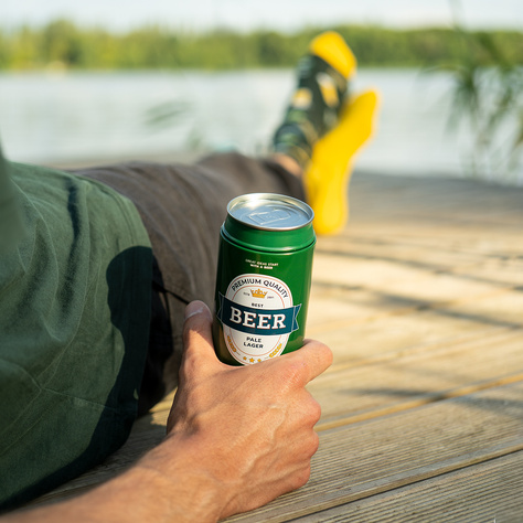 Skarpetki męskie kolorowe SOXO GOOD STUFF zabawne piwo Pale Lager w puszce na prezent