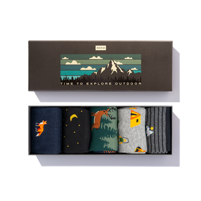 SOXO Adventure colorful men's socks - 5 pairs 