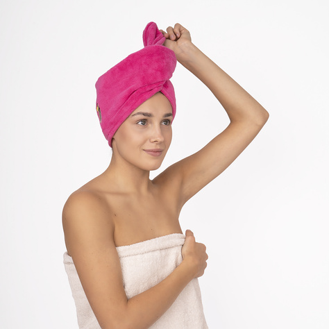 Turban kąpielowy MOMO WAY różowy | ręcznik tukan