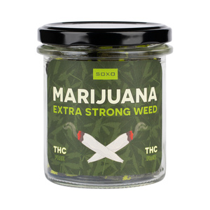 Men's colorful SOXO GOOD STUFF marijuana socks in a jar funny cotton