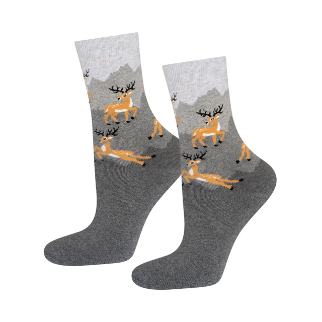 Men's and women's Soxo socks with deer motif - 3 pairs