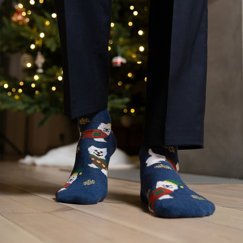 Set of Soxo men's and women's socks and Christmas ornaments